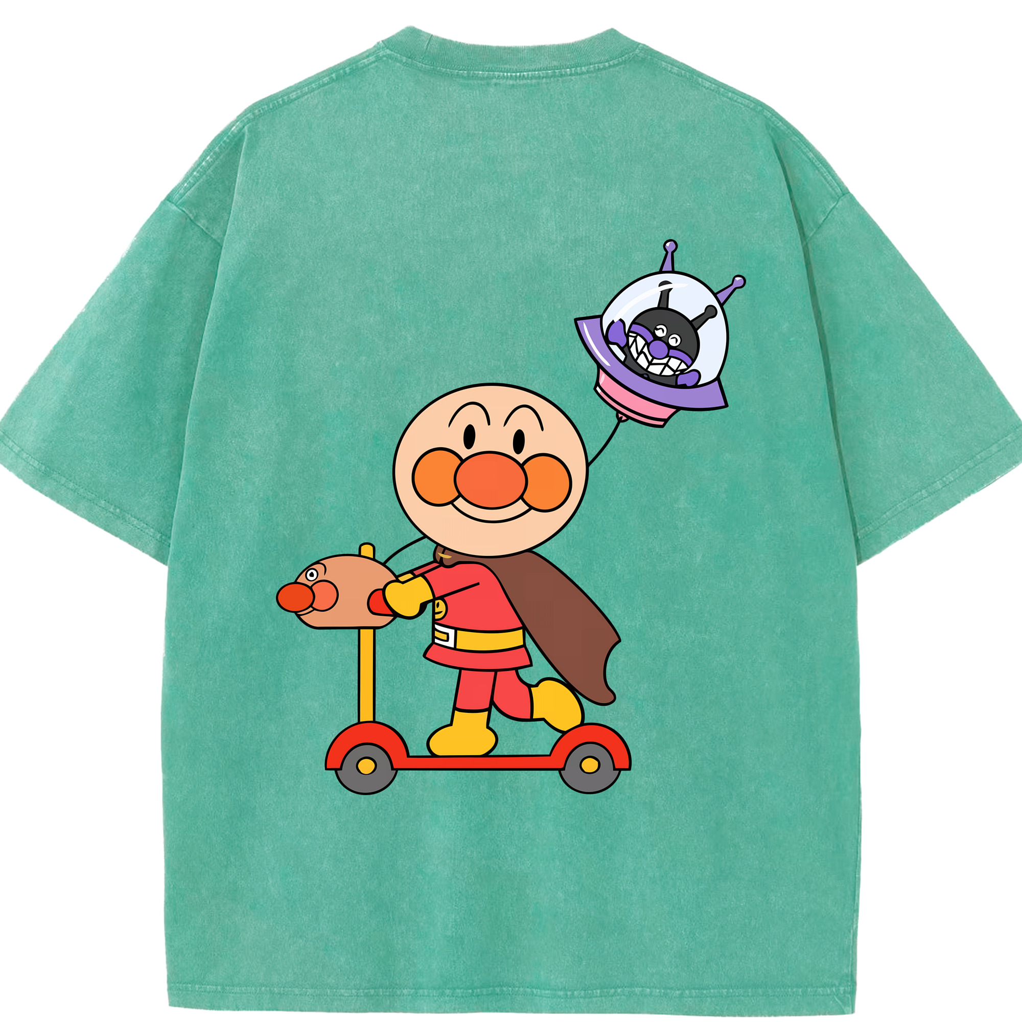 （画像用） アンパンマン Anpanman 綿100% ヴィンテージ風 半袖Tシャツ（背面プリント）